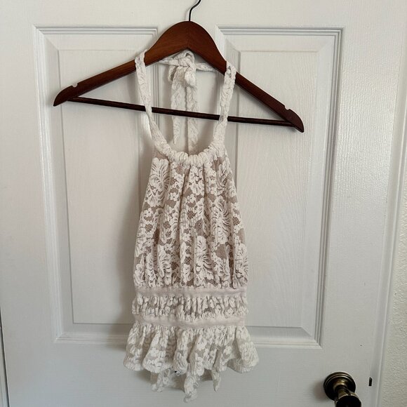 SOLD - Meshki Nicolette Lace Halter Top - Picture 4 of 8